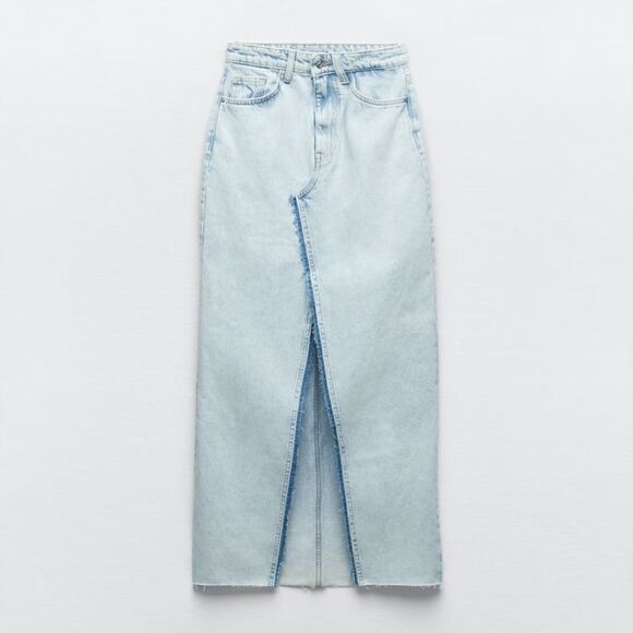 Zara DENIM SKIRT TRF LONG SKIRT DENIM - Picture 13 of 14